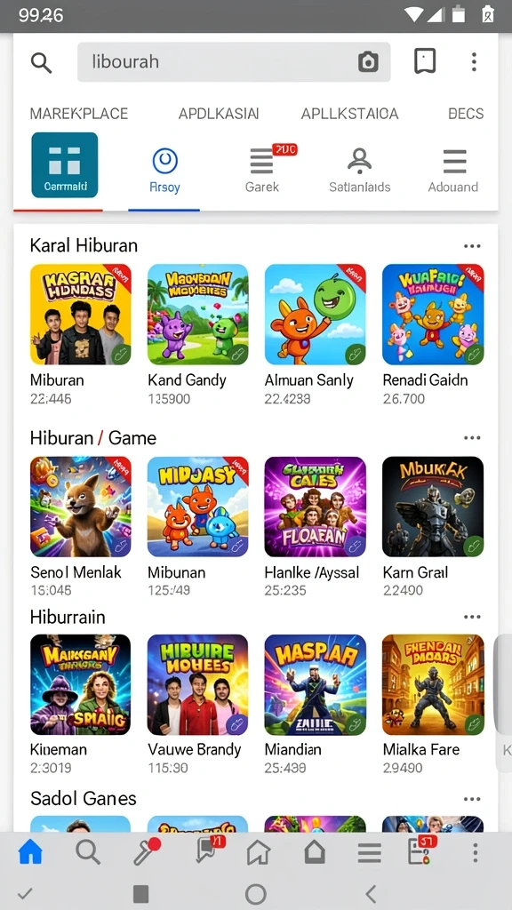 Beragam permainan judi tersedia di aplikasi ini.
