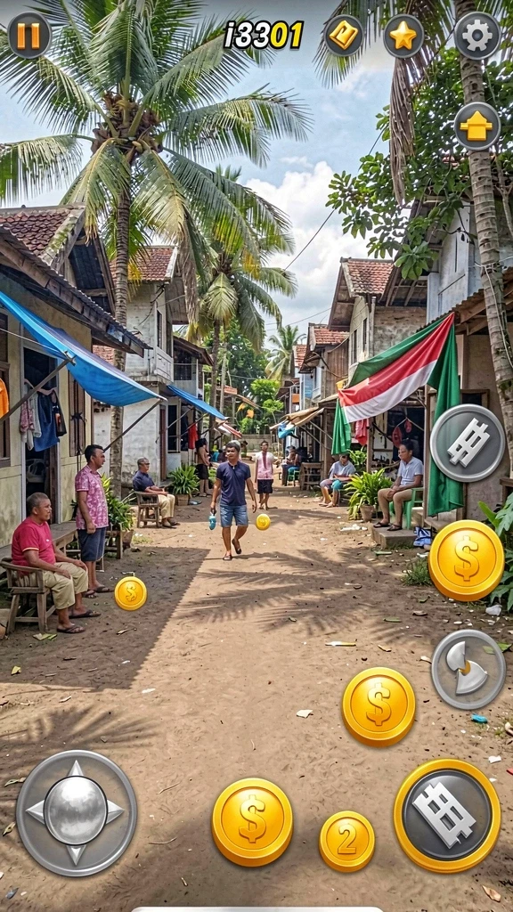 Momen seru saat bermain dengan teman.