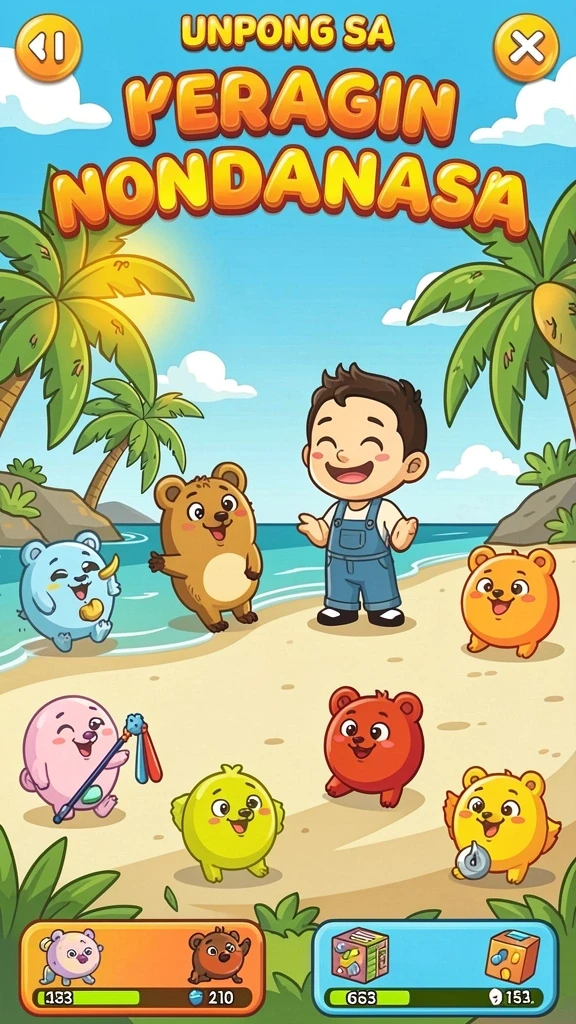 Screenshot menunjukkan tampilan awal yang menarik dari game FOMOTOTO.