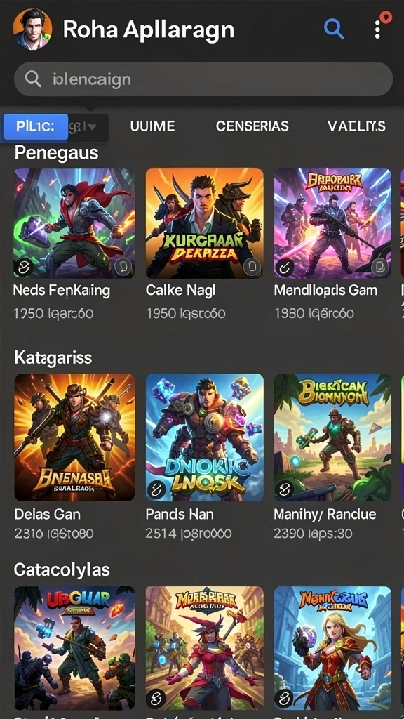 Menu misi dengan berbagai tantangan seru.