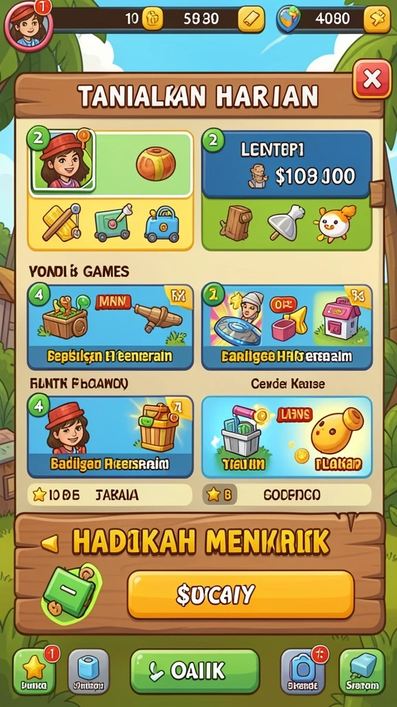 Screenshot memperlihatkan fitur sistem rewards yang menarik.