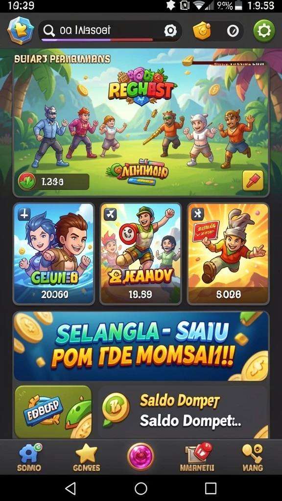 Screenshot memperlihatkan salah satu game seru di dalam aplikasi.
