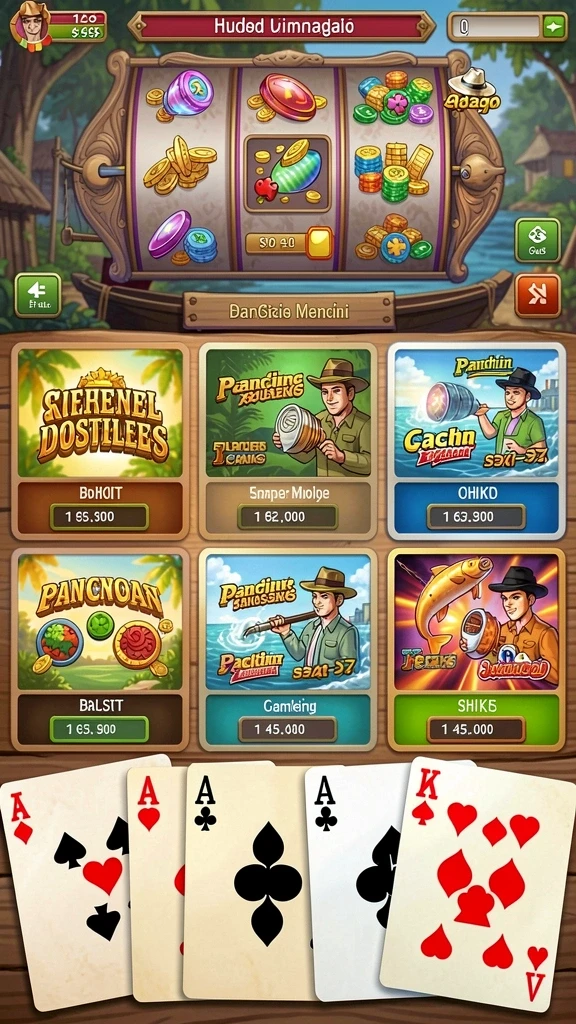 Gambaran indah dari lingkungan game yang penuh warna.
