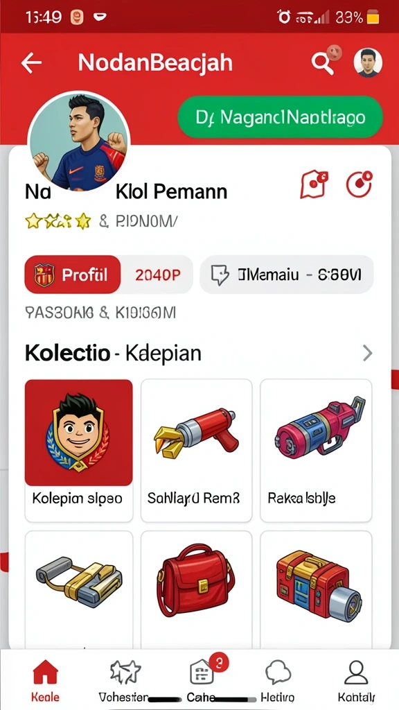 Fitur komunitas untuk berinteraksi dengan pemain lain.