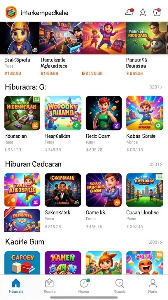 Tampilan awal yang menggugah selera bermain.